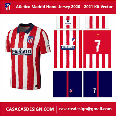 ATLETICO MADRID HOME JERSEY 2020 - 2021 VECTOR - Casacas ...
