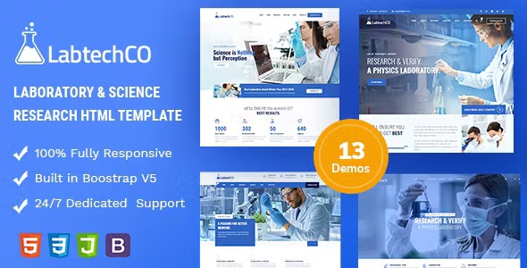Best Laboratory & Science Research HTML Template