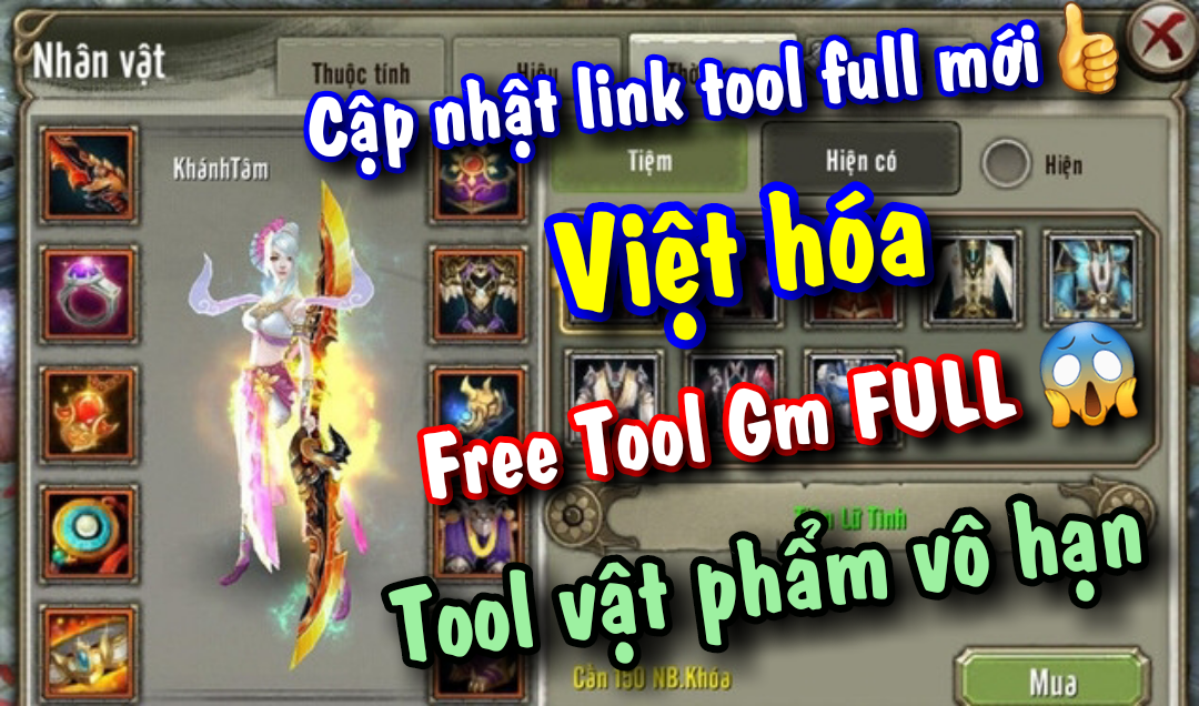 Game mobile lậu Free Tool GM FULL (là free không bán) vô hạn vật phẩm Thiên Long Bát Bộ Việt hóa