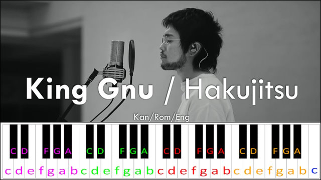 Hakujitsu by King Gnu Piano / Keyboard Easy Letter Notes for Beginners