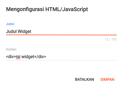 widget html