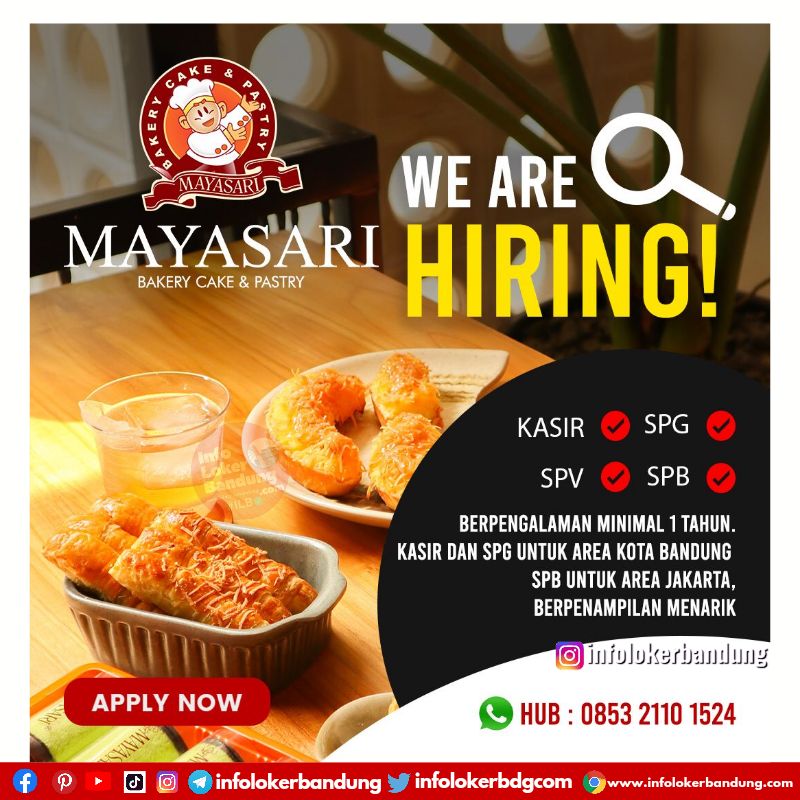 Lowongan Kerja Mayasari Bakery Cake & Pastry Bandung November 2023