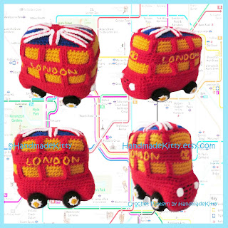 London Bus Amigurumi PDF Crochet Pattern by HandmadeKitty