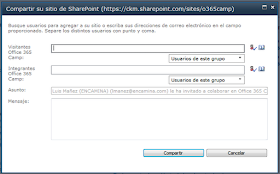 invitar a usuario externo en SharePoint on-line