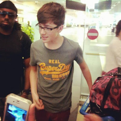 Greyson Chance wearing glasses