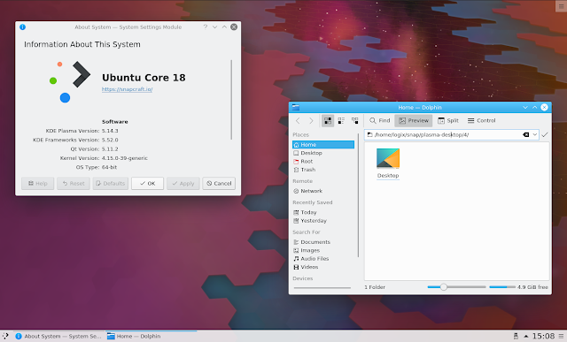 KDE Plasma Desktop snap