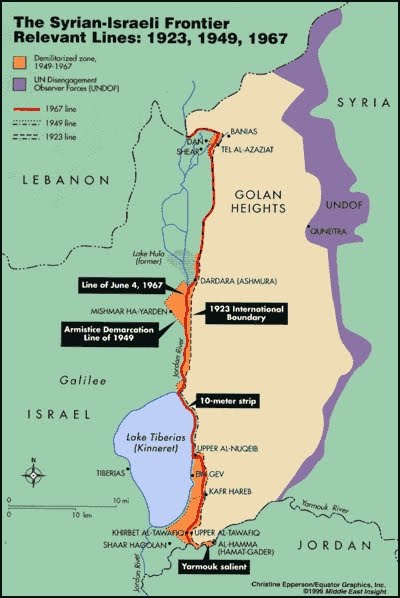 yom kippur war  map