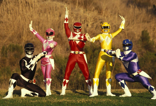 power rangers, lima pahlawan, super hero, warna-warni, mighty morphin, power rangers in action, power rangers formation