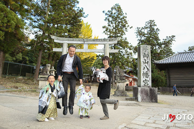 手向山八幡宮でのお宮参りと七五三出張撮影