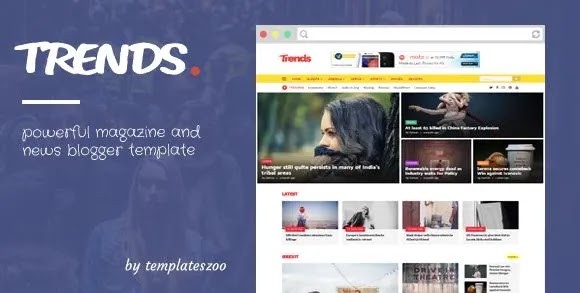 Trends – News/Magazine Blogger Template for Blogspot