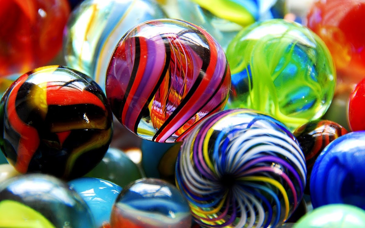 Colored Glass Marbles Widescreen Wallpaper