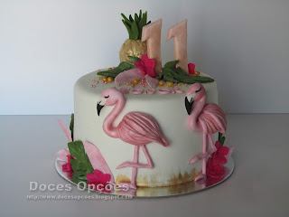 Bolo de aniversário Flamingo