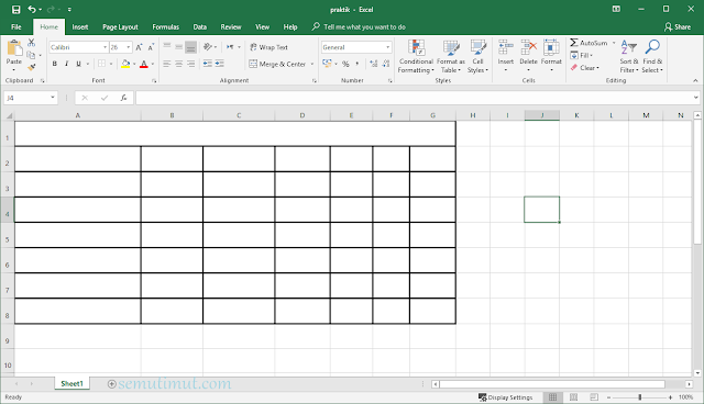 cara buat tabel di excel