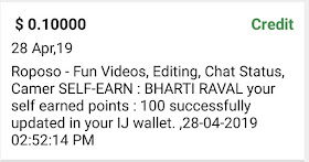 How To complete Roposo- Fun videos, editing, Chat status, Camer  self earning  100 point offer  in champ cash