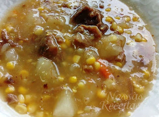 receita de como fazer sopa de carne com legumes cremosa simples