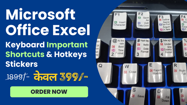 Microsoft Office Excel Keyboard Shortcuts Sticker
