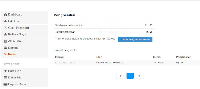 penghasilan pertama dari nonton video dapat uang