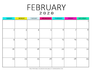 Free Printable Calendar February 2020