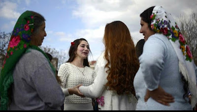 Gathering of people in the market of marriage