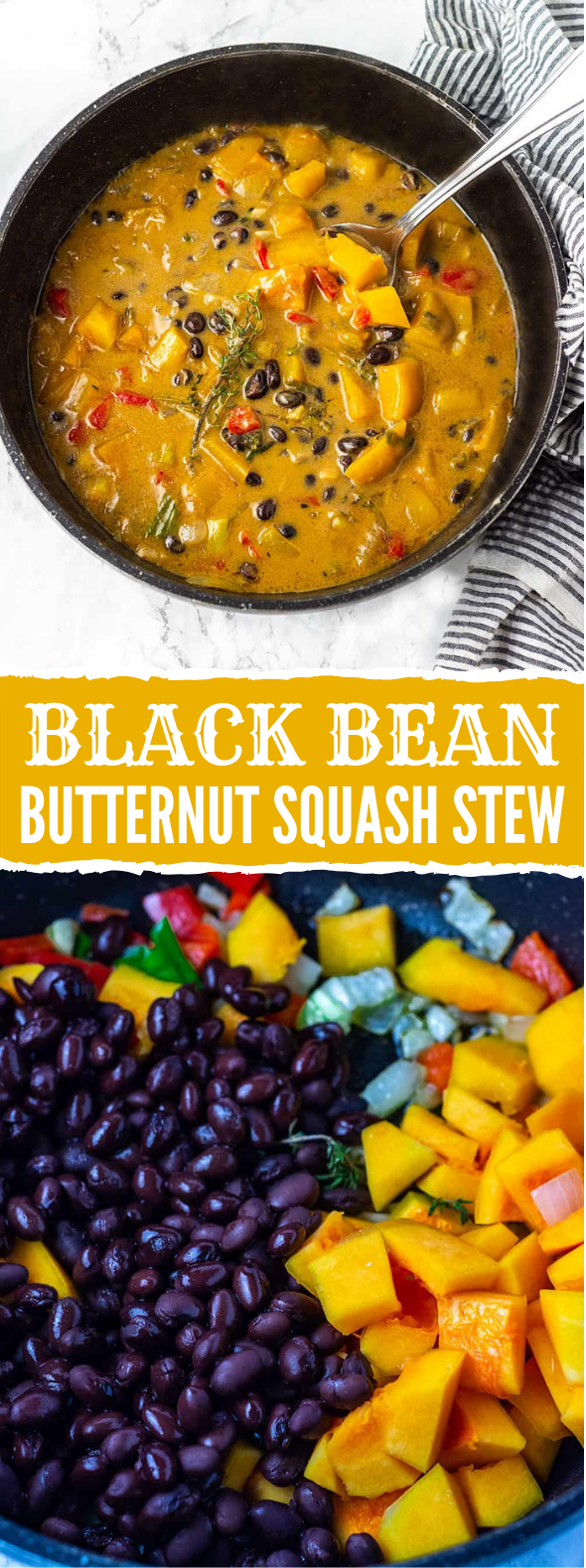 Black Bean Butternut Squash Stew #vegan #healthy