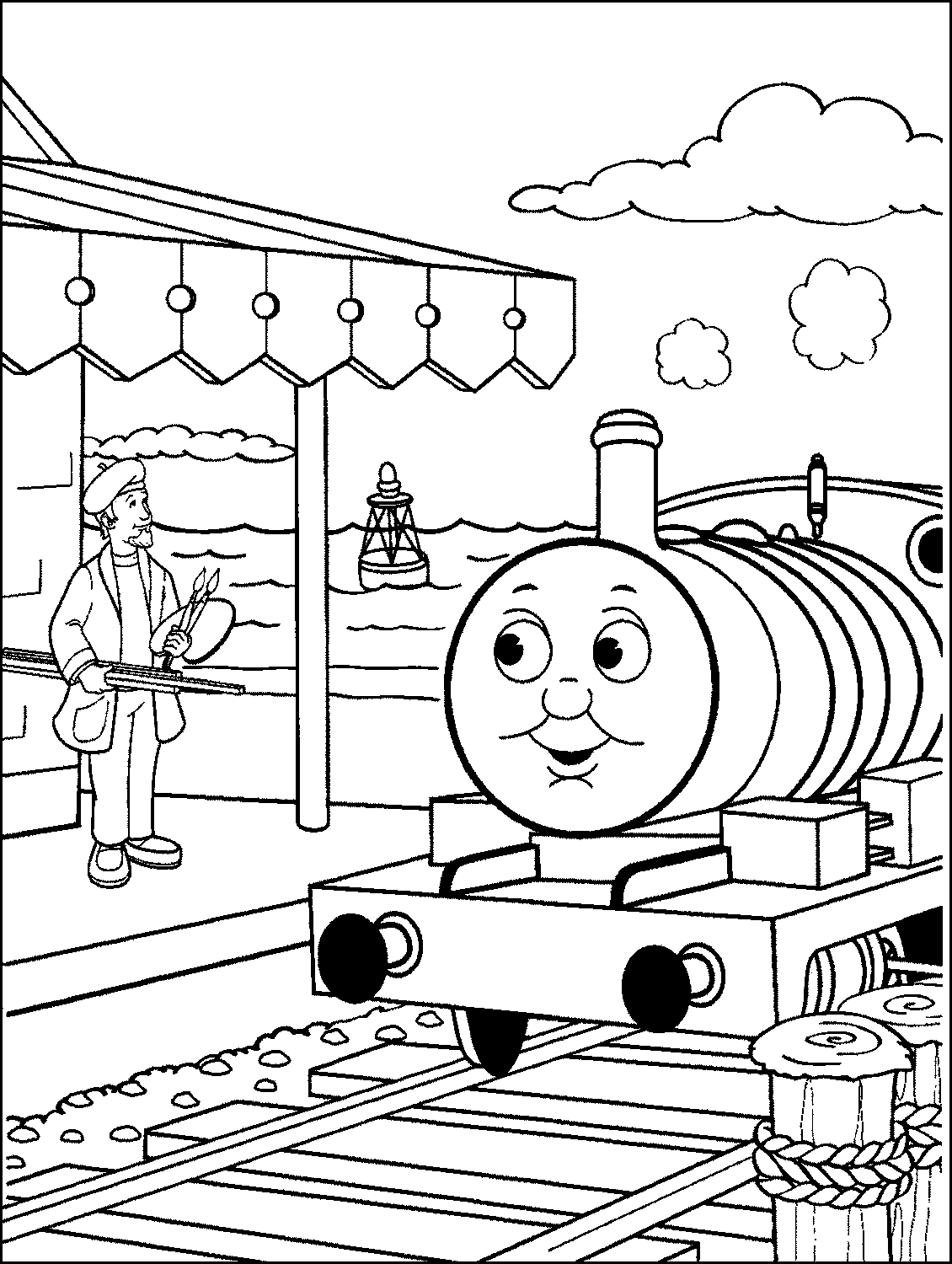  Gambar  Mewarnai Kereta  Api  Thomas murid 17
