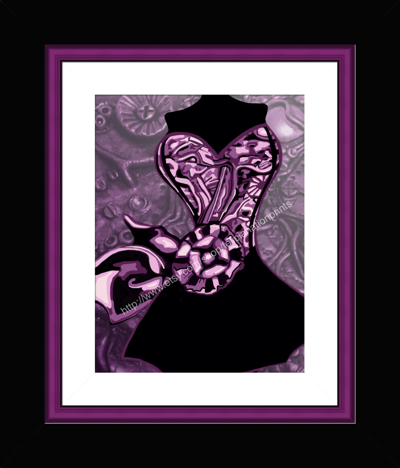 Steampunk corset illustration art print by Felicia-May Stevenson available at felicianation prints