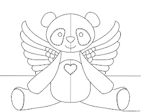 Angel panda coloring page available in jpg and transparent png format. 