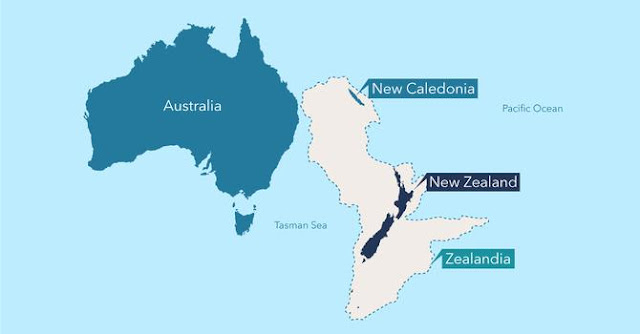 Ubicación del nuevo continente llamado Zealandia mapa