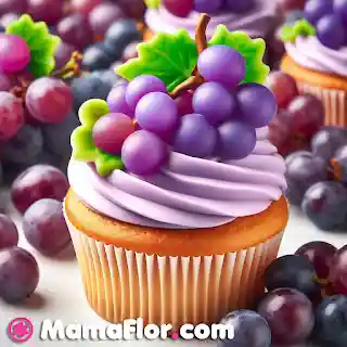 Cupcakes decorados con uvas