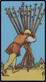 The 10 of Wands - Tarot Card from the Rider-Waite Deck