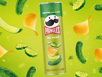 A can of Dill Pickle Pringles.