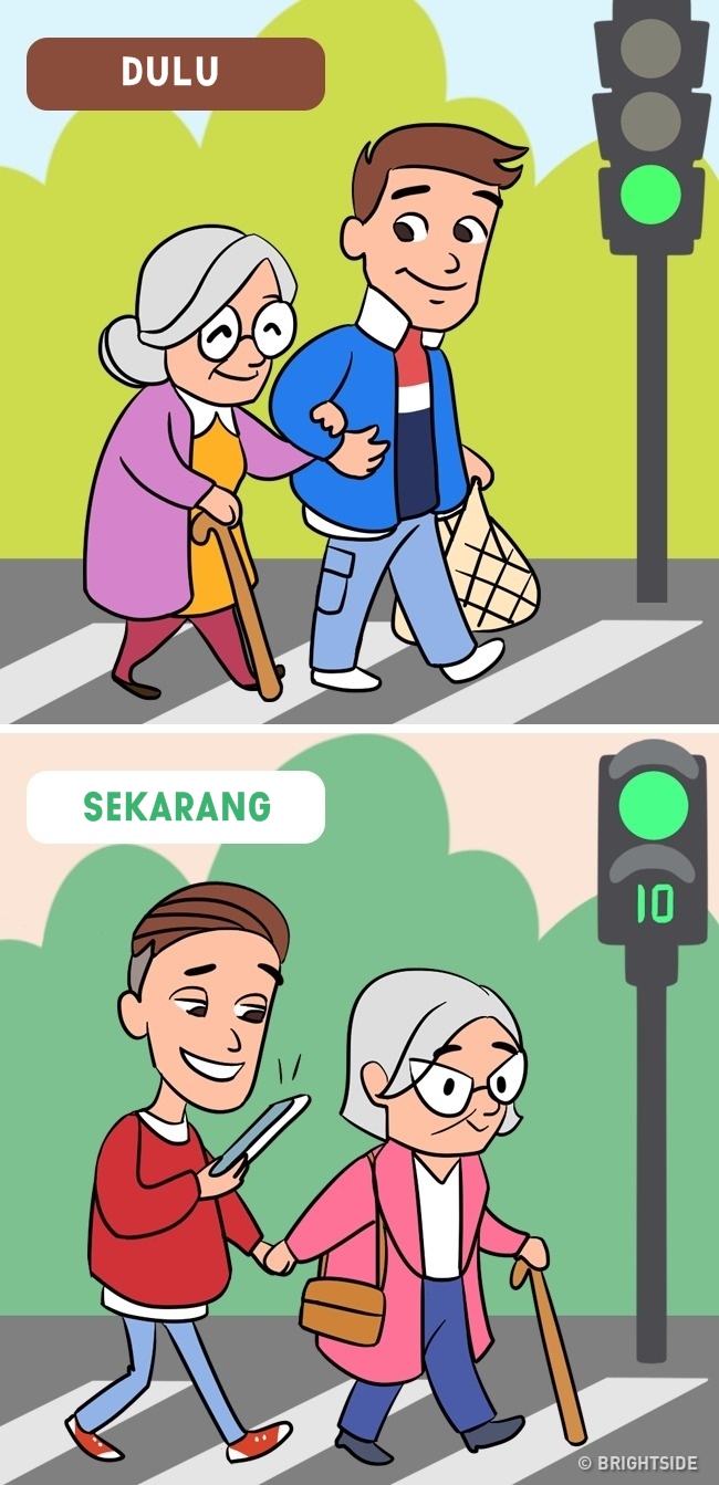 11 Meme Ilustrasi Dulu VS Sekarang Ini Buktikan Gaya Hidup