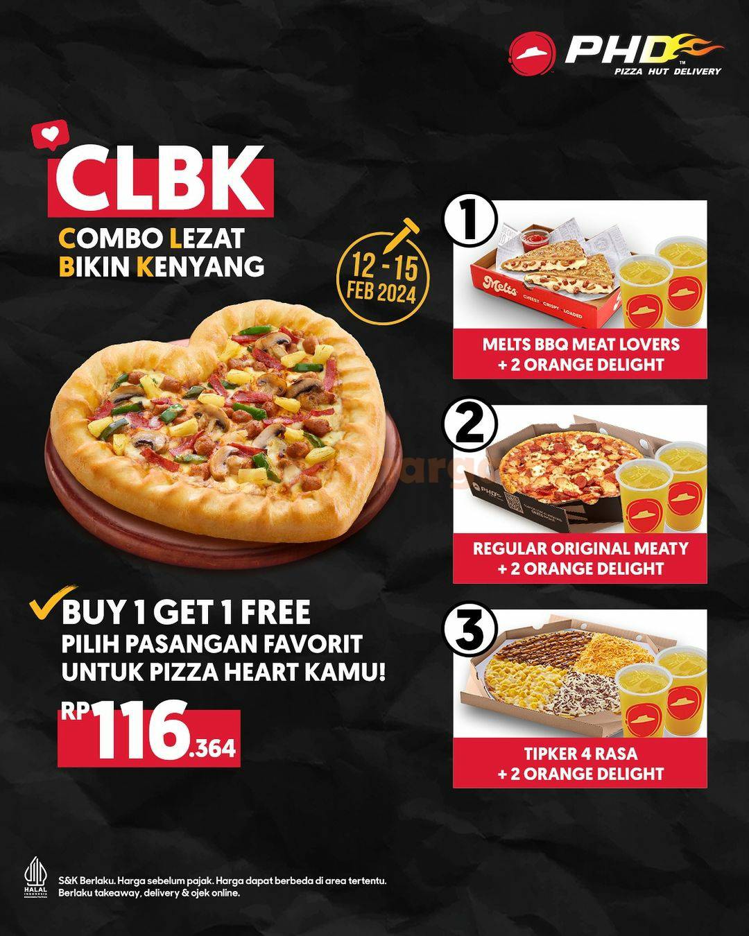 Promo PHD CLBK Paket Spesial Valentine Beli 1 Gratis 1