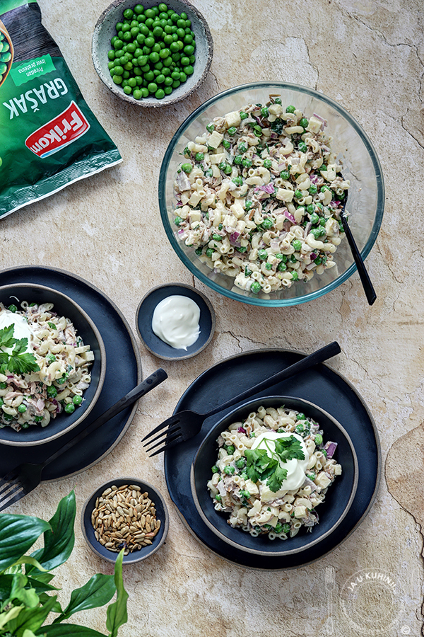 Posna tuna salata sa graškom i makaronama