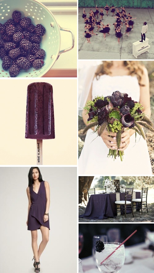  purple paired with blush or pale turquoise in a backyard summer wedding