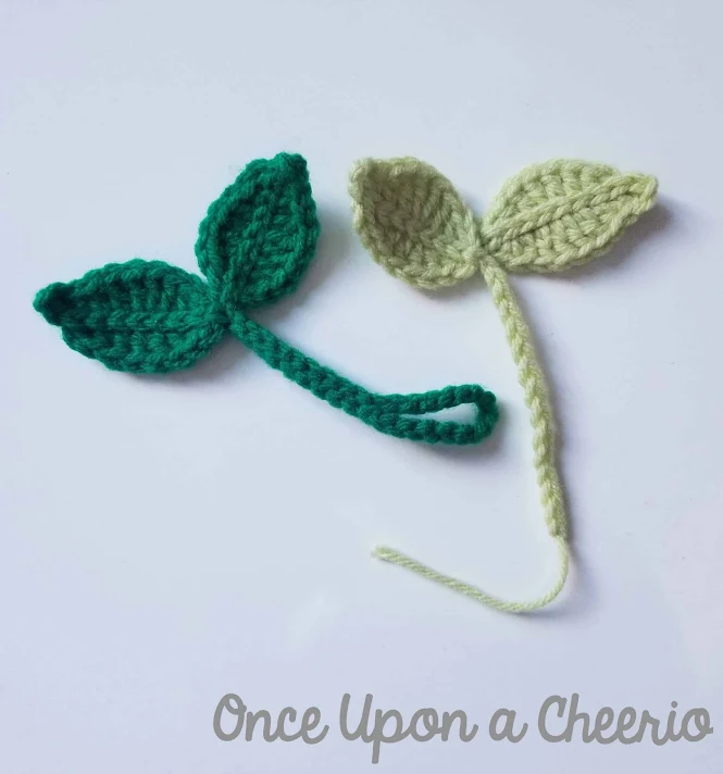 Leaf Sprout Cable Tie and Bookmark FREE Crochet Pattern
