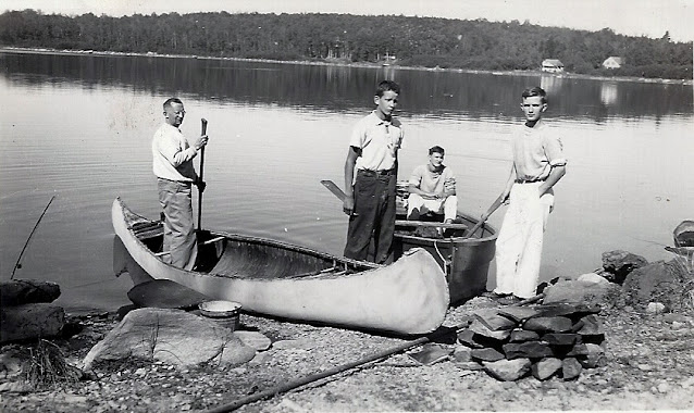 Ervin, Unknown, Richard and Robert at Camp