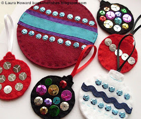 sparkly felt bauble ornaments