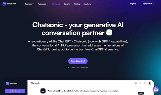 Chatsonic AI chatgpt sonic tool