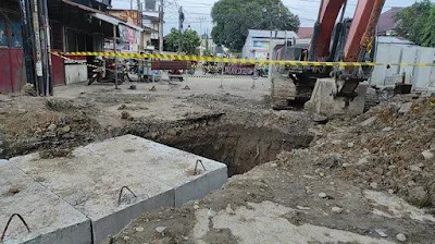 Proyek Drainase di Jalan Selamat Ujung seorang pekerja tewas
