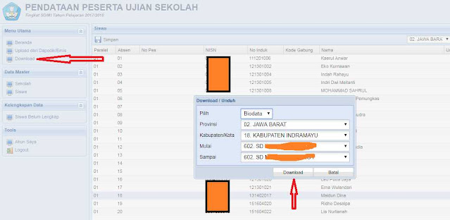 Download file DBF Calon Peserta UjSBN