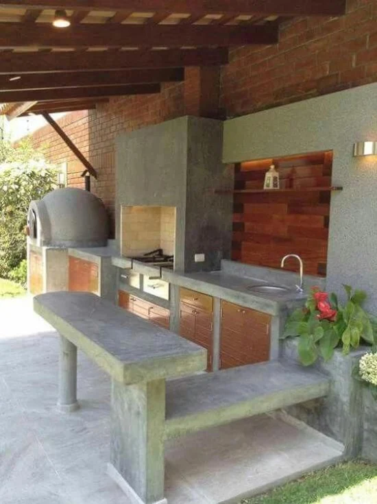 gambar inspiratif meja dapur cor dengan beton ekspos