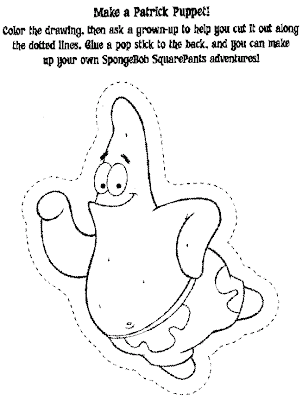 Spongebob Coloring Pages Free on Make A Spongebob  A Gary And A Patrick Puppet   Print Up These Sheets