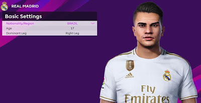 PES 2020 Faces Reinier Jesus Carvalho by Rachmad ABs