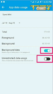 Click on the unrestrict data usage