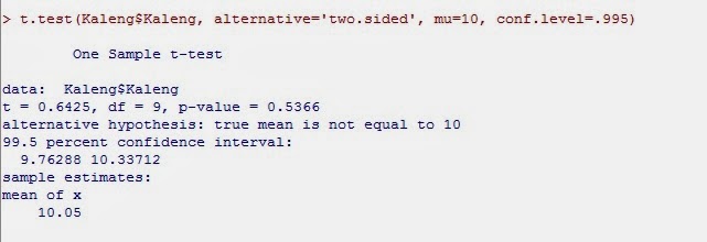 rata-rata sampel tunggal r stat tutorial