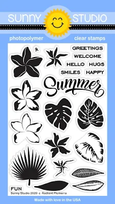 Sunny Studio Blog: Radiant Plumeria Tropical Flowers 4x6 Clear Photopolymer Stamp Set