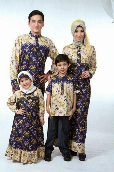 Contoh Baju Batik Muslim Anak Perempuan dan Laki laki 