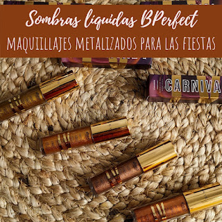 Sombras líquidas BPerfect: Ideas de maquillajes metalizados para navidad.