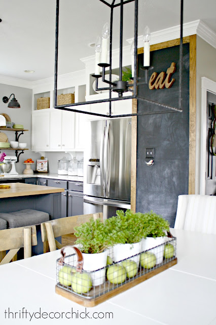 Large chalkboard in kitchen